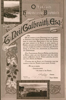 Illuminated Address to N.Galbraith from Otago Harb.Bd.