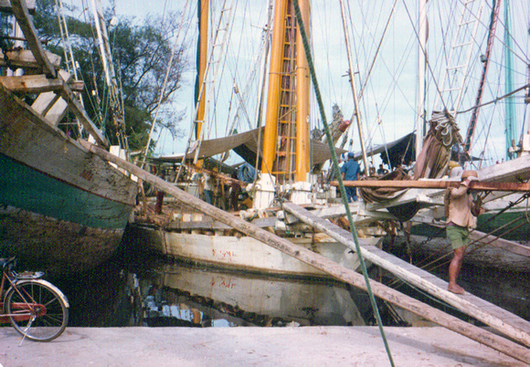 BS moored with Buggis traders at Tanjon Priok, Jarkarta.